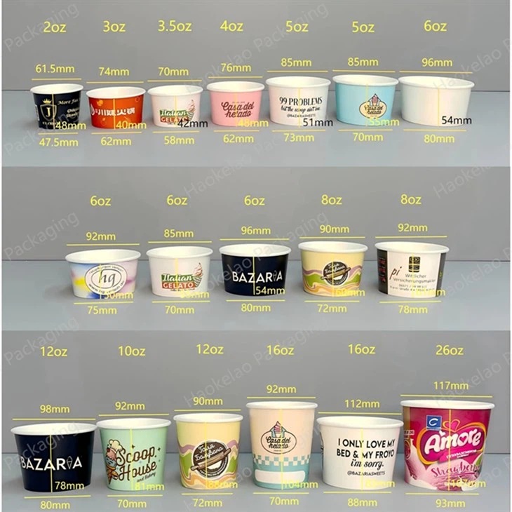 6oz Ice Cream Cup With PET Dome Lid For Street Shops
