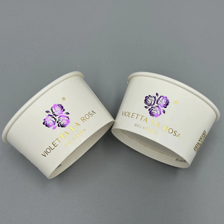100ml Ice Cream Paper Tubs Nrog Lids Rau Takeaway